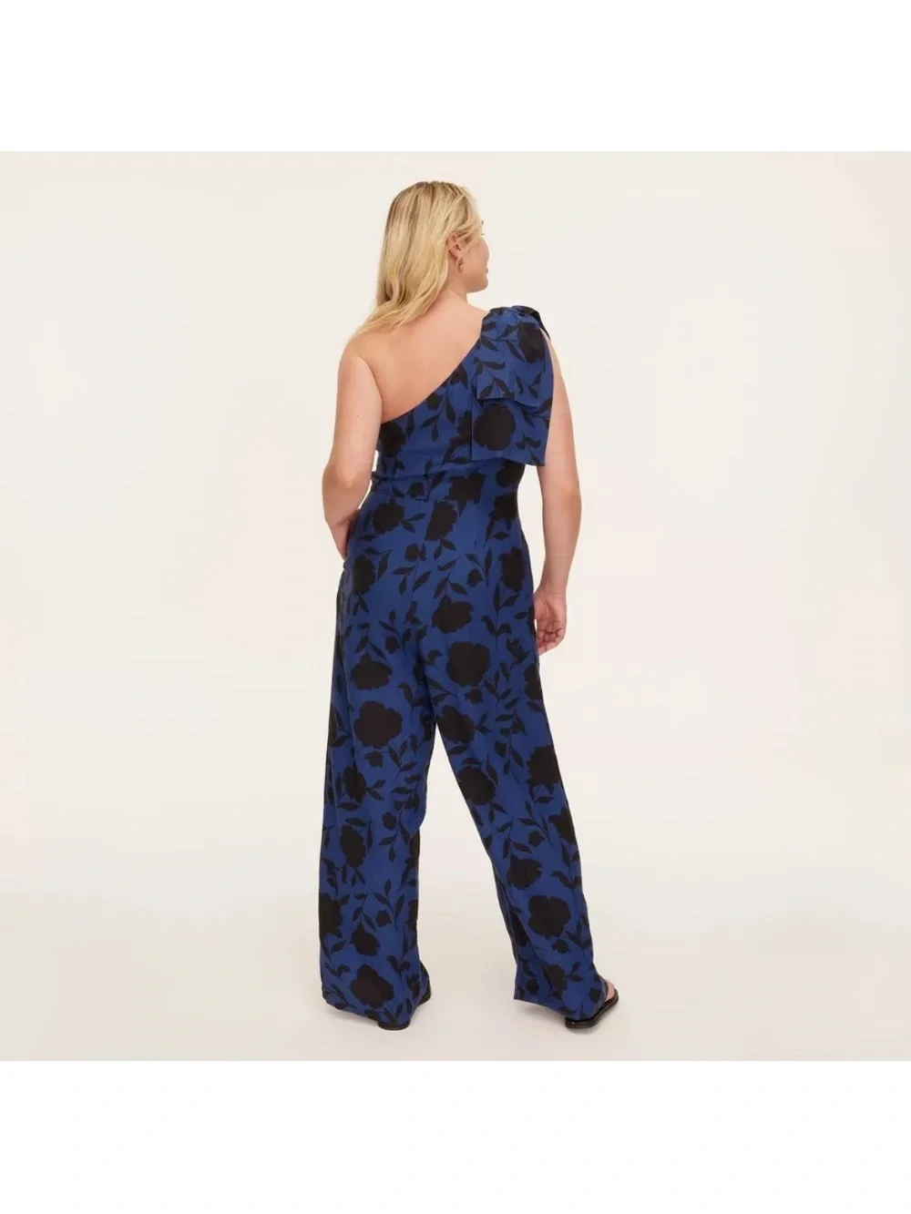 Kate Spade x Target One-Shoulder Navy and Black Floral Jumpsuit